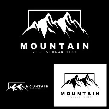 Mountain Logo Design, Vector Place For Nature Lovers Hiker Stock Illustration