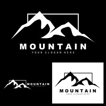 Mountain Logo Design, Vector Place For Nature Lovers Hiker Stock Illustration