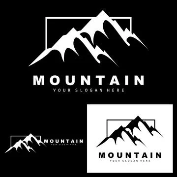 Mountain Logo Design, Vector Place For Nature Lovers Hiker Stock Illustration
