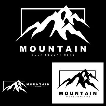 Mountain Logo Design, Vector Place For Nature Lovers Hiker Stock Illustration