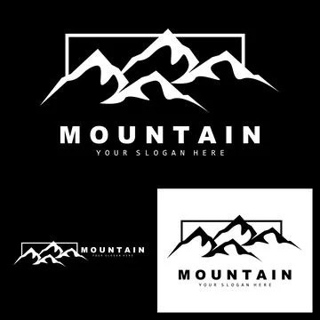 Mountain Logo Design, Vector Place For Nature Lovers Hiker Stock Illustration
