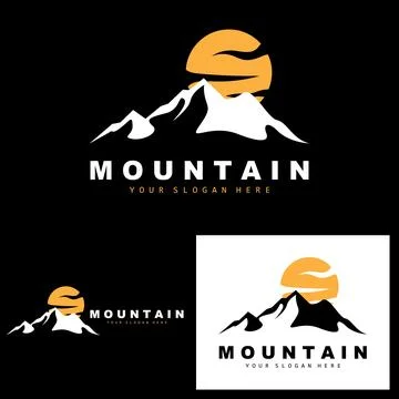Mountain Logo Design, Vector Place For Nature Lovers Hiker Stock Illustration