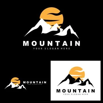 Mountain Logo Design, Vector Place For Nature Lovers Hiker Stock Illustration