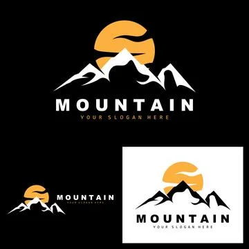 Mountain Logo Design, Vector Place For Nature Lovers Hiker Stock Illustration
