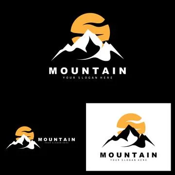 Mountain Logo Design, Vector Place For Nature Lovers Hiker Stock Illustration