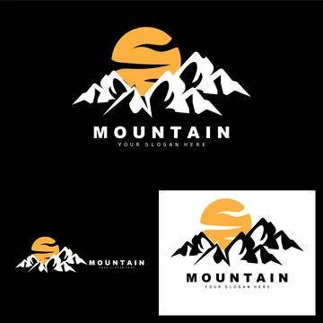 Mountain Logo Design, Vector Place For Nature Lovers Hiker Stock Illustration
