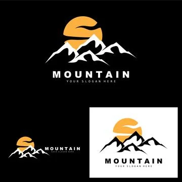 Mountain Logo Design, Vector Place For Nature Lovers Hiker Stock Illustration