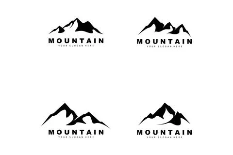 Mountain Logo Design, Vector Place For Nature Lovers Hiker Stock Illustration