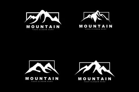 Mountain Logo Design, Vector Place For Nature Lovers Hiker Stock Illustration