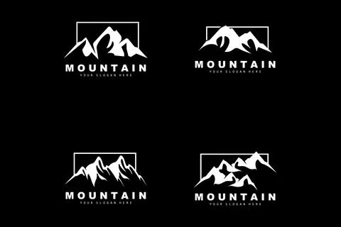Mountain Logo Design, Vector Place For Nature Lovers Hiker Stock Illustration