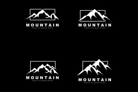 Mountain Logo Design, Vector Place For Nature Lovers Hiker Stock Illustration
