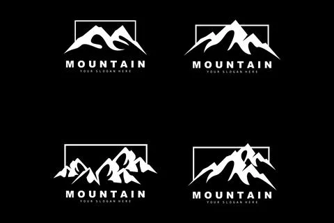Mountain Logo Design, Vector Place For Nature Lovers Hiker Stock Illustration