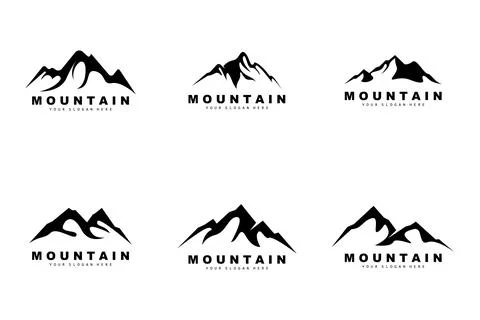 Mountain Logo Design, Vector Place For Nature Lovers Hiker Stock Illustration