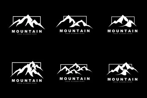 Mountain Logo Design, Vector Place For Nature Lovers Hiker Stock Illustration