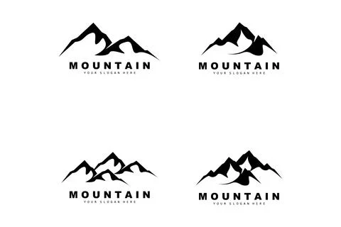 Mountain Logo Design, Vector Place For Nature Lovers Hiker Stock Illustration