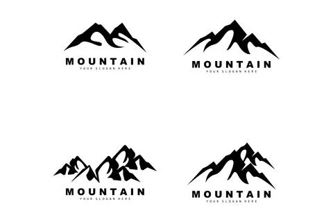 Mountain Logo Design, Vector Place For Nature Lovers Hiker Stock Illustration