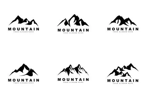Mountain Logo Design, Vector Place For Nature Lovers Hiker Stock Illustration