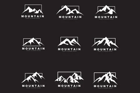 Mountain Logo Design, Vector Place For Nature Lovers Hiker Stock Illustration