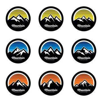 Mountain Logo Design Vector Set Stock Illustration