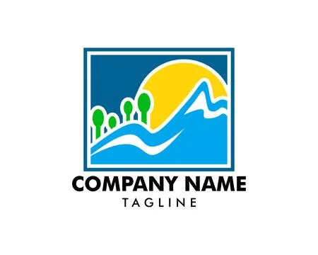 Mountain logo design vector template Stock Illustration