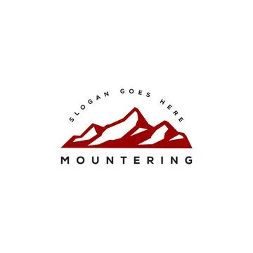 Mountain logo element vector emblem isolated background white Stock Illustration