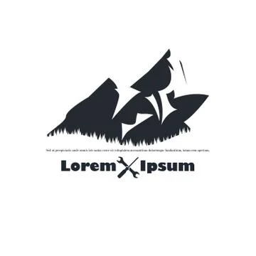 Mountain Logo. Flat design logo template. Vector Illutrator Stock Illustration