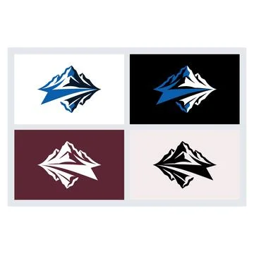 Mountain Logo Icon Set for Adventure Brand Stock Illustration