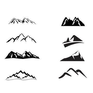 Mountain Logo Icon Set Stock Illustration