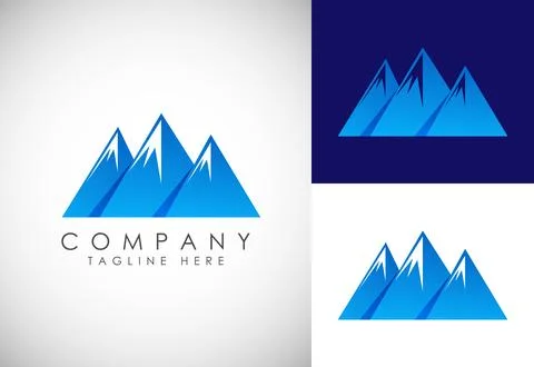 Mountain Logo. Mountain peak summit logo design. Outdoor hiking adventure i.. Stock Illustration