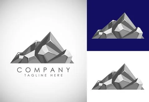 Mountain Logo. Mountain peak summit logo design. Outdoor hiking adventure i.. Stock Illustration
