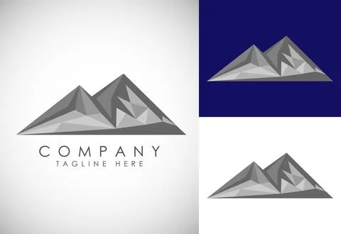 Mountain Logo. Mountain peak summit logo design. Outdoor hiking adventure i.. Stock Illustration