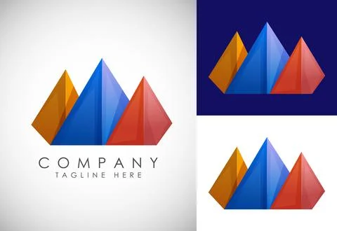 Mountain Logo. Mountain peak summit logo design. Outdoor hiking adventure i.. Stock Illustration