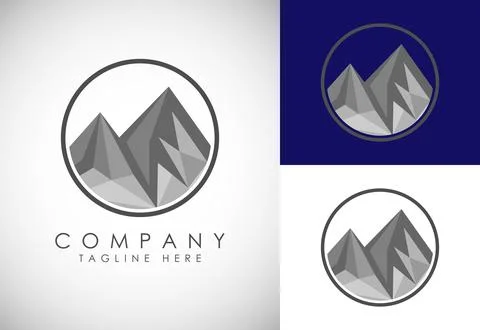 Mountain Logo. Mountain peak summit logo design. Outdoor hiking adventure i.. Stock Illustration