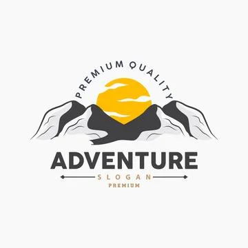 Mountain Logo, Nature Landscape Vector, Premium Elegant Simple Design, Illu.. Stock Illustration