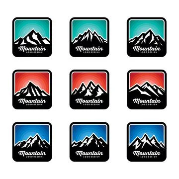 Mountain Logo Template Vector Collection Stock Illustration