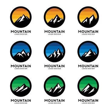 Mountain Logo Template Vector Set Stock Illustration