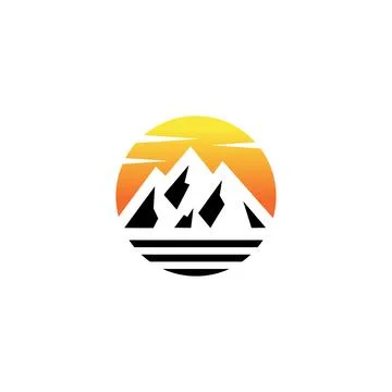 Mountain logo vector design emblem Stock Illustration