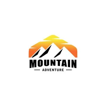 Mountain logo vector design emblem Stock Illustration