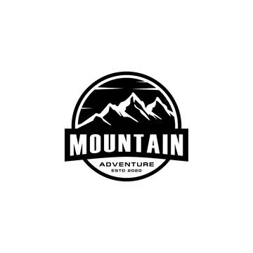 Mountain logo vector design emblem Stock Illustration