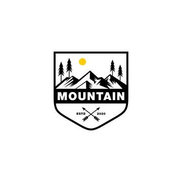 Mountain logo vector design emblem Stock Illustration