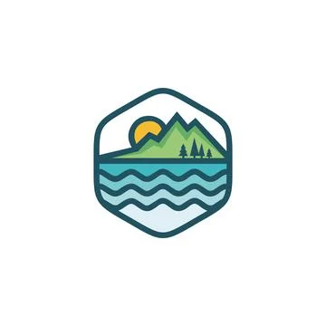 Mountain logo vector design emblem Stock Illustration