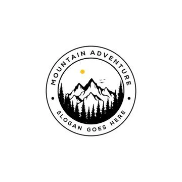 Mountain logo vector design emblem Stock Illustration