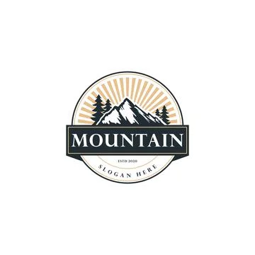 Mountain logo vector design emblem Stock Illustration
