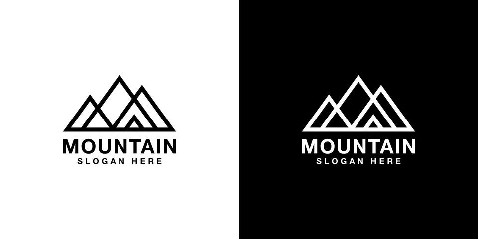 Mountain logo vector design emblem Stock Illustration