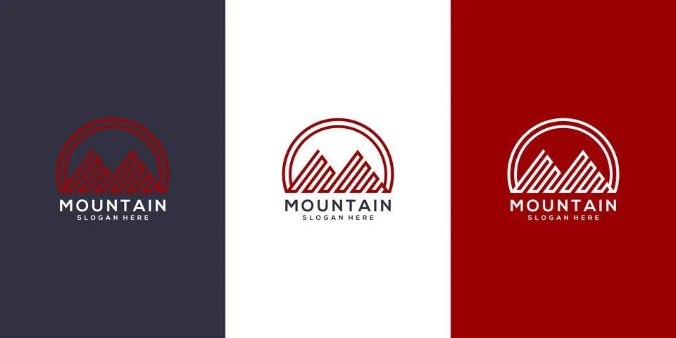 Mountain logo vector design emblem Stock Illustration