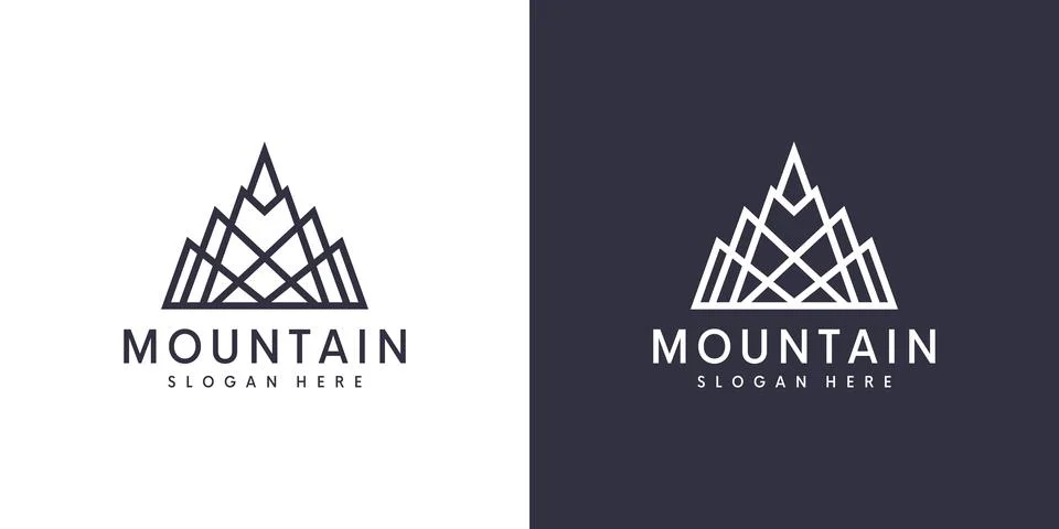 Mountain logo vector design emblem Stock Illustration