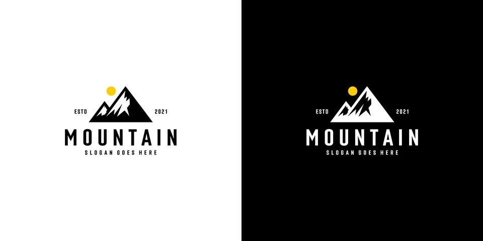 Mountain logo vector design emblem Stock Illustration