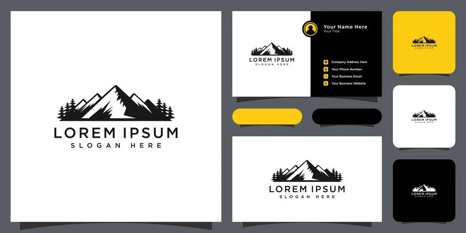 Mountain logo vector design template Illustrazione stock
