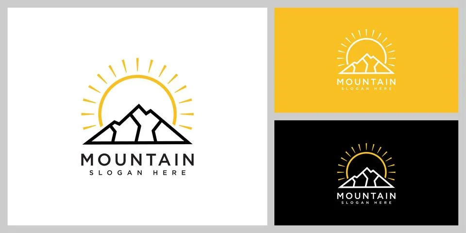 Mountain logo vector design template Illustrazione stock