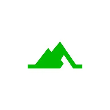 Mountain logo vector green color Stock Illustration